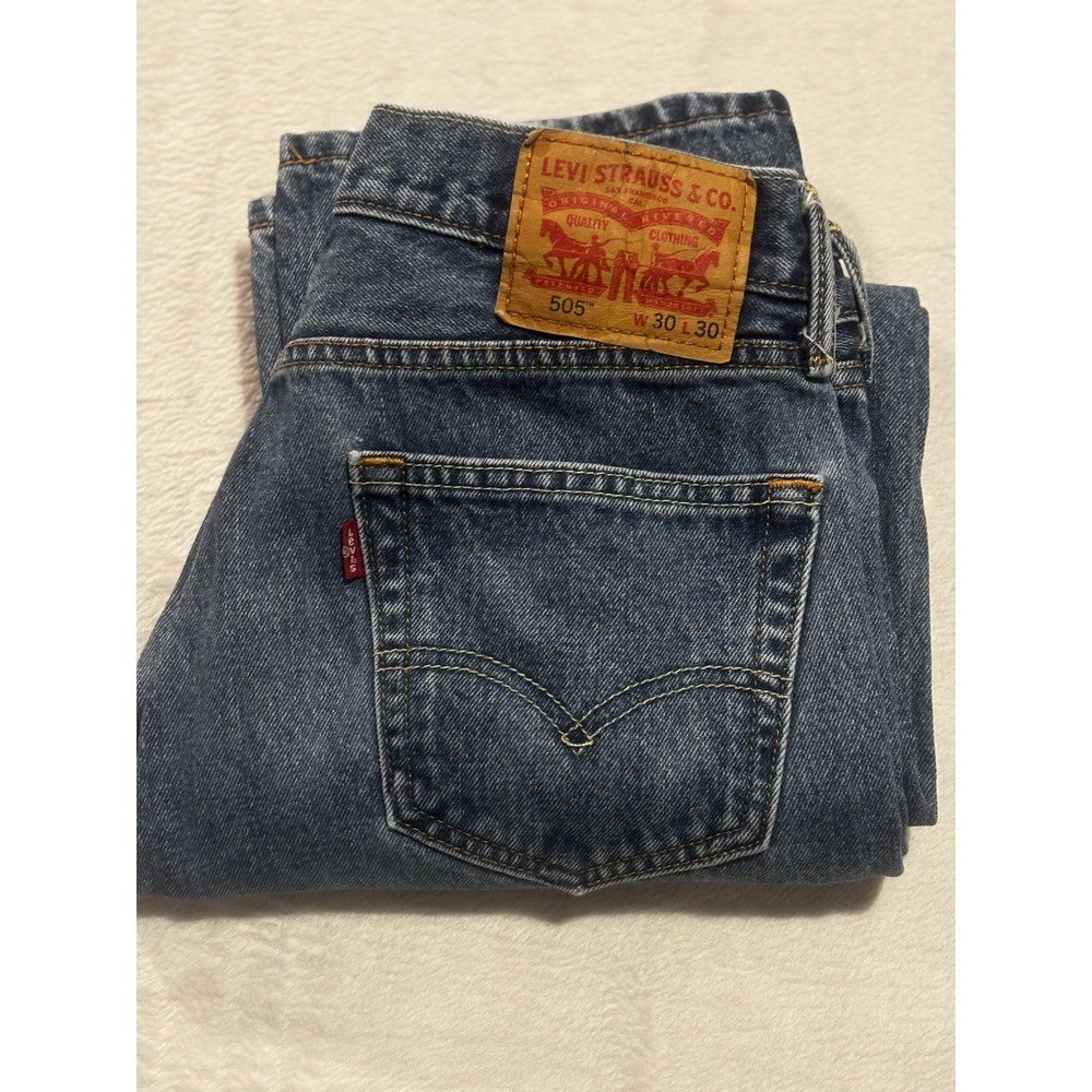 Levi's 505 Jeans Men's 30x30 (actual 30x29) Straight Fit Blue Zip Fly
